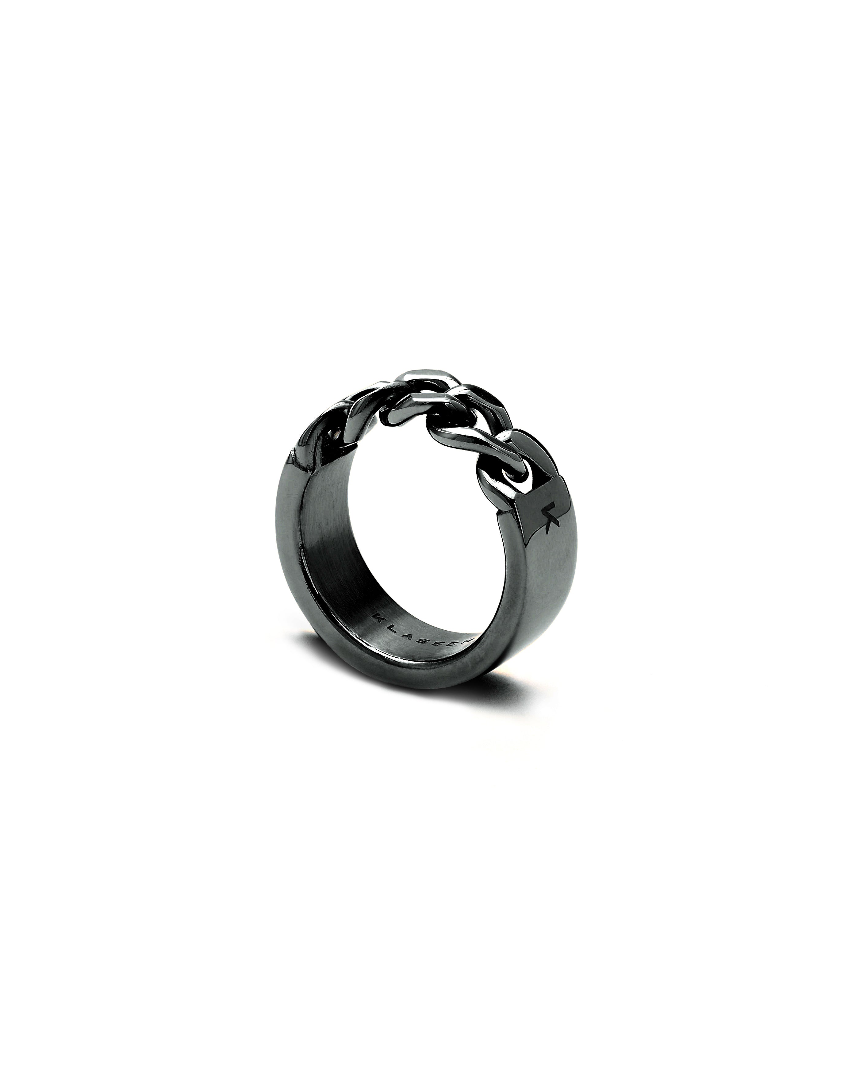 日本穿搭網紅聯名款KLASSE14 X MARI Duality Chained Ring Slim Black