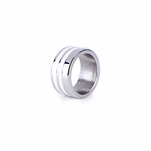 KLASSE14 X NOBUAKI Silver White Striped Ring （Pre-Sale）