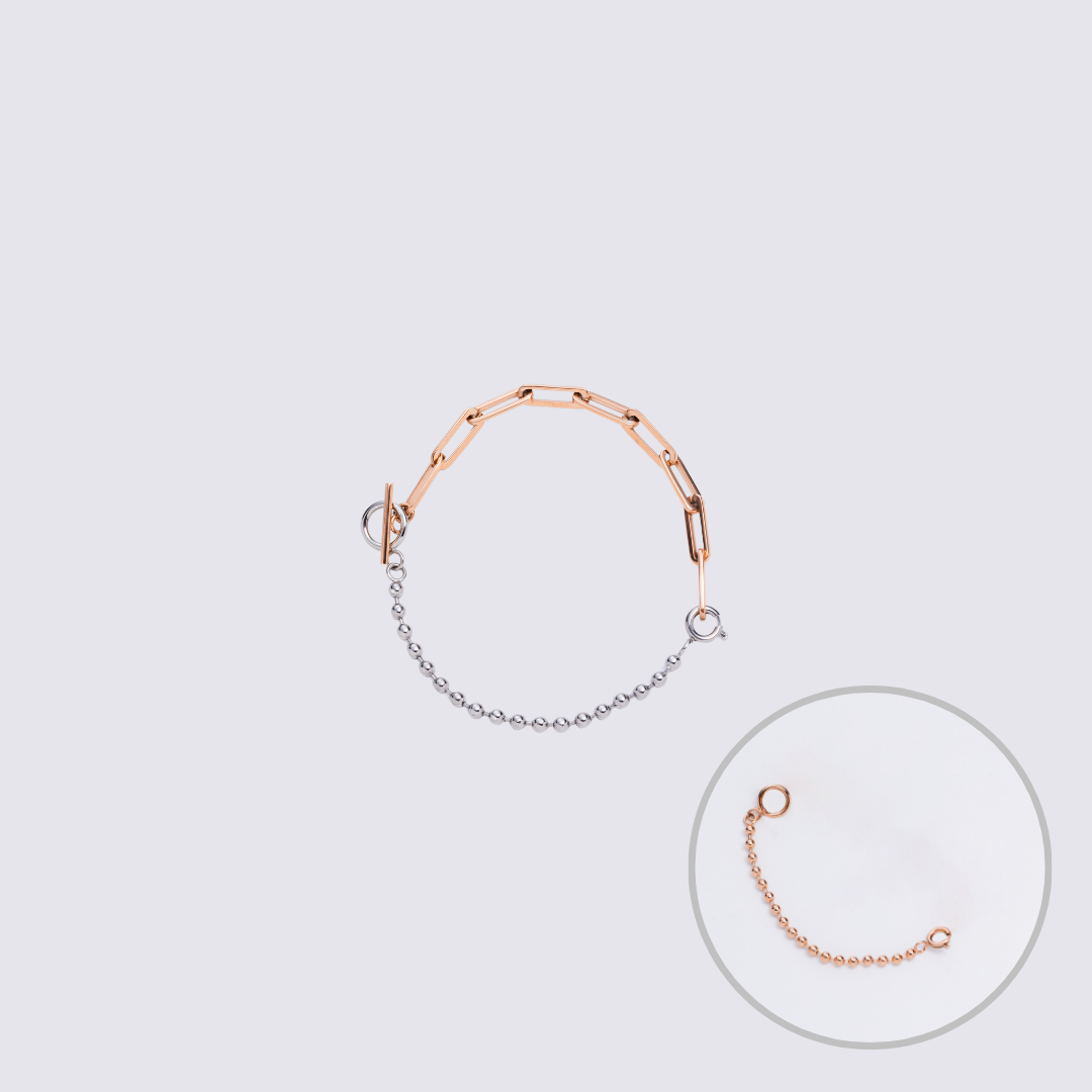 KLASSE14 Custom Jewelry Rose Gold  Connector Chain bracelet L(100mm)