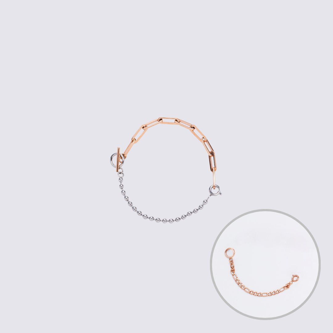 KLASSE14 Custom Jewelry Rose Gold  Connector Chain bracelet L(100mm)