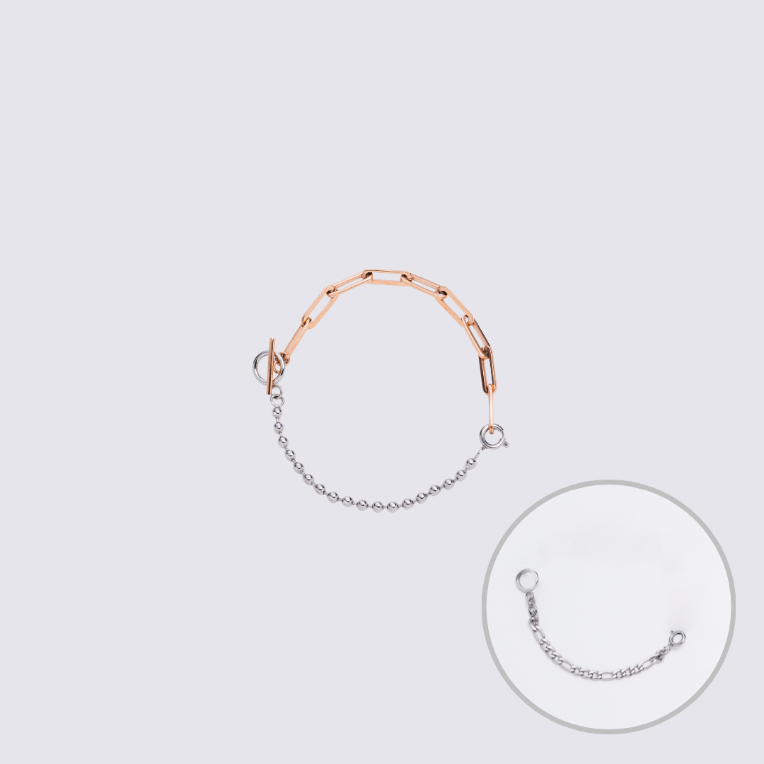 KLASSE14 Custom Jewelry Rose Gold  Connector Chain bracelet L(100mm)