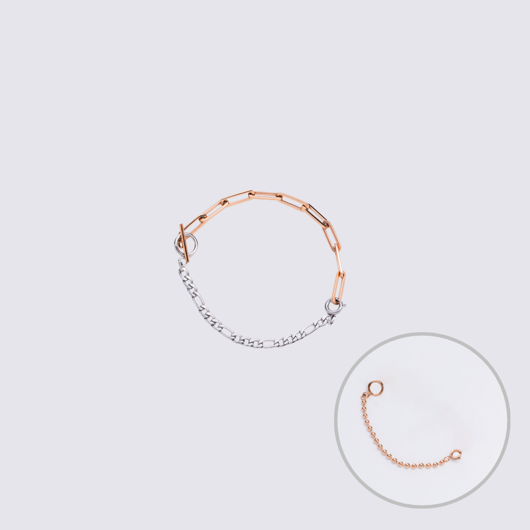 KLASSE14 Custom Jewelry Rose Gold  Connector Chain bracelet L(100mm)