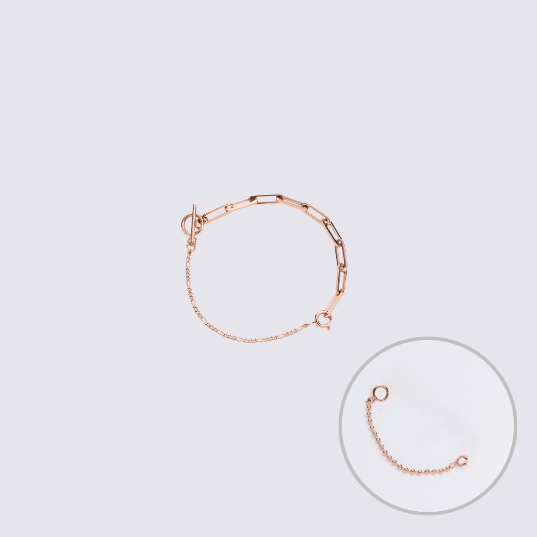 KLASSE14 Custom Jewelry Rose Gold  Connector Chain bracelet L(100mm)