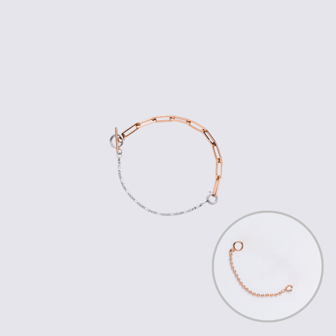 KLASSE14 Custom Jewelry Rose Gold  Connector Chain bracelet L(100mm)