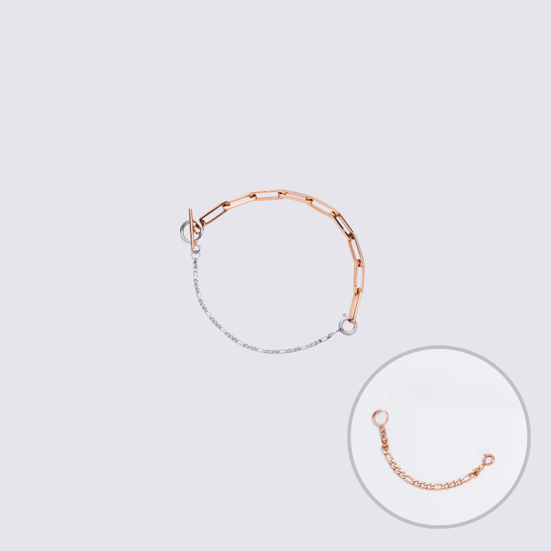 KLASSE14 Custom Jewelry Rose Gold  Connector Chain bracelet L(100mm)