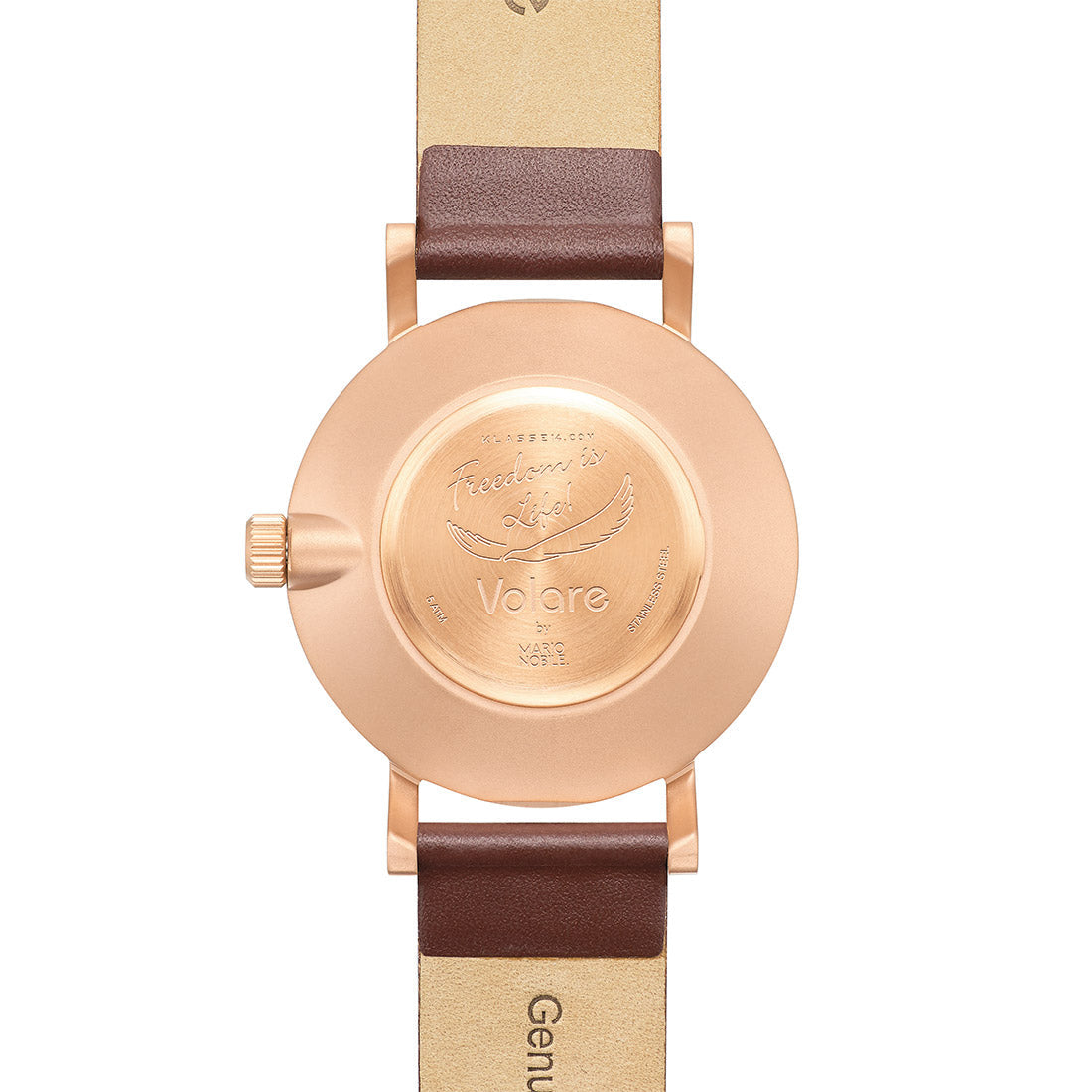 Volare Rose Gold Brown Leather / Personalization – Klasse14